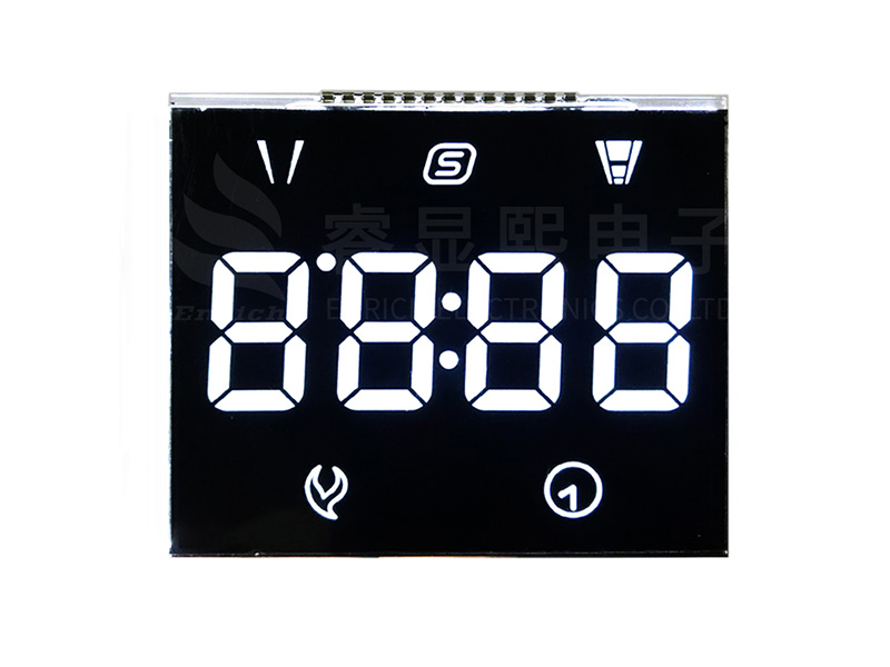 4个8字计数器lcd屏厂家BTN段式黑底白字屏定制高清VA断码液晶屏